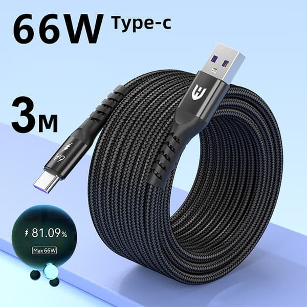 USB til USB C kabel 480Mbps overførselsladekabel til telefon laptop tilbehør 3m