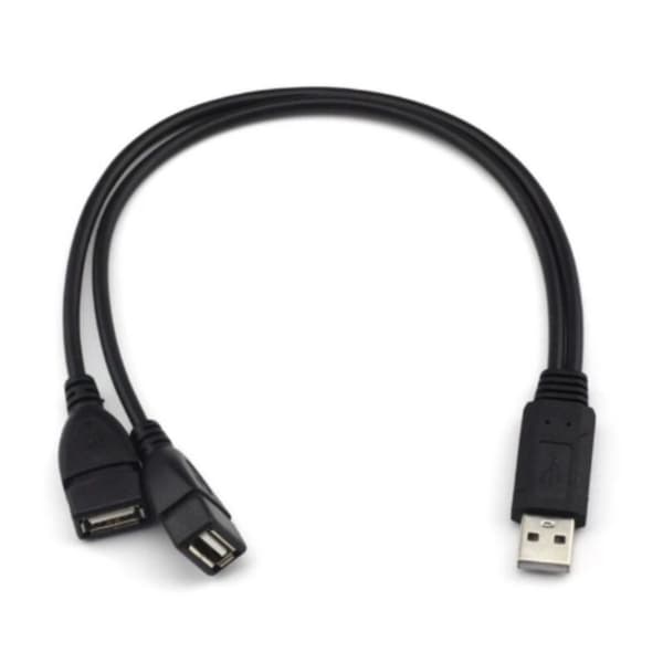 11,8 tommer USB 2.0 A han til dobbelt USB hun Y-splitterkabel til opladning og data