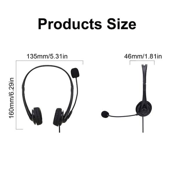 USB 3,5 mm headset med støjreduktion, USB-hovedtelefon med mikrofon til computer null - 3.5mm plus USB