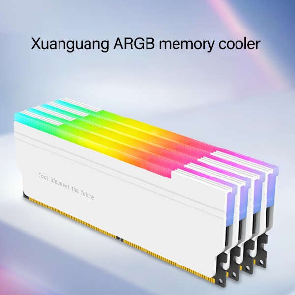 Programmerbar ARGB LED Hukommelseskølerblæser DDR4 DDR5 Desktop Laptop Køleplade Gray
