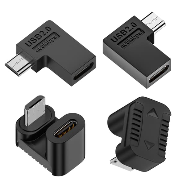 Micro USB till Typ C Dataöverföring Konverteringskontakt för Smartphone Navigation null - Bend left