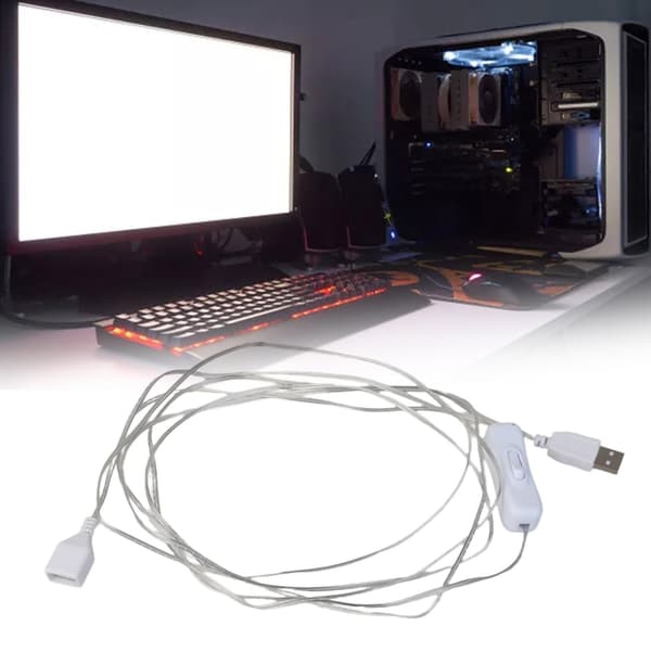 USB Forlængerkabel Han til Hun Stikledning til USB Ventilator Loftventilator USB Lys Opladerkabel null - No switch