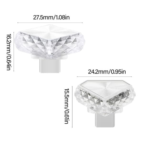 5V Touch Aktiveret Type C LED Lys til Bil og Hjem 6 Farvemuligheder 4 Tilstande Ice Blue Light - Triangle