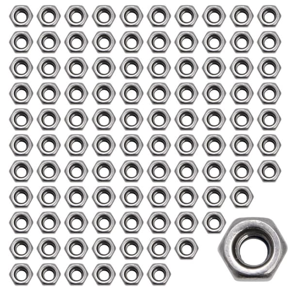 100 st/set M3 Rostfritt Stål Skruv Lås Nylon Hex Mutter Insats Låsmuttrar 3mm