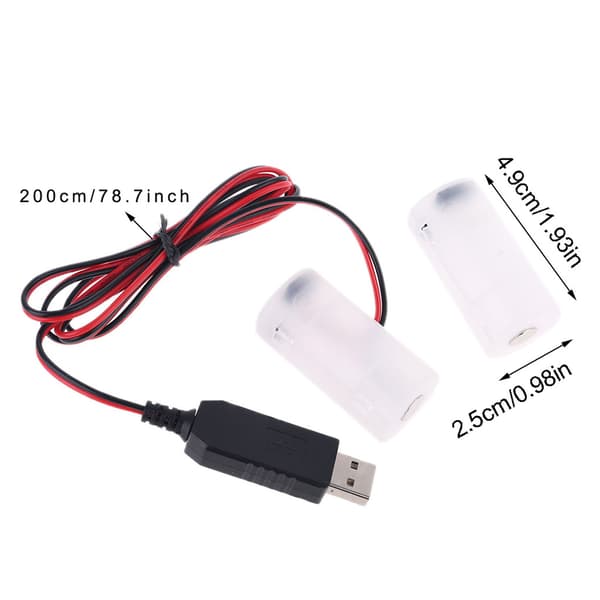 USB-strömadapter ersätter 1-4st 3V 4.5v 6V AM2 LR14 C batterieliminator C