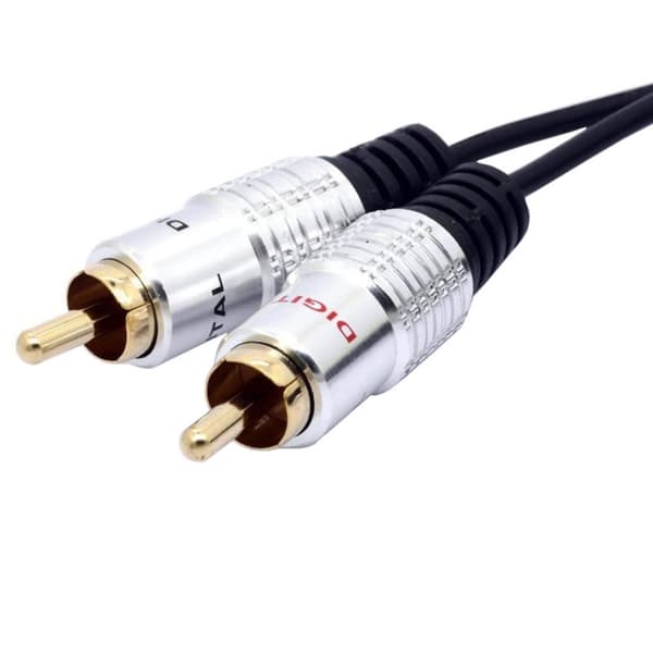 Forgyldt computerkabeladapter 3,5 mm til 2RCA konverterledning hun til han Y splitterledning sort