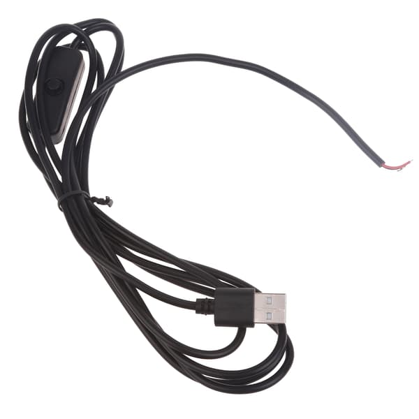 USB LED Strip Strømkabel med Tænd/Sluk-knap Kabel til Tech-entusiaster White