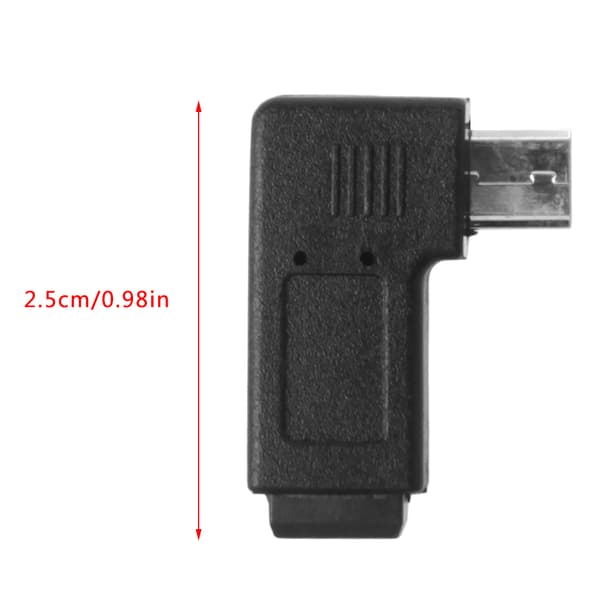 Vasen ja oikea kulma Mini USB 5Pin naaras Micro USB uros datan synkronointisovitin
