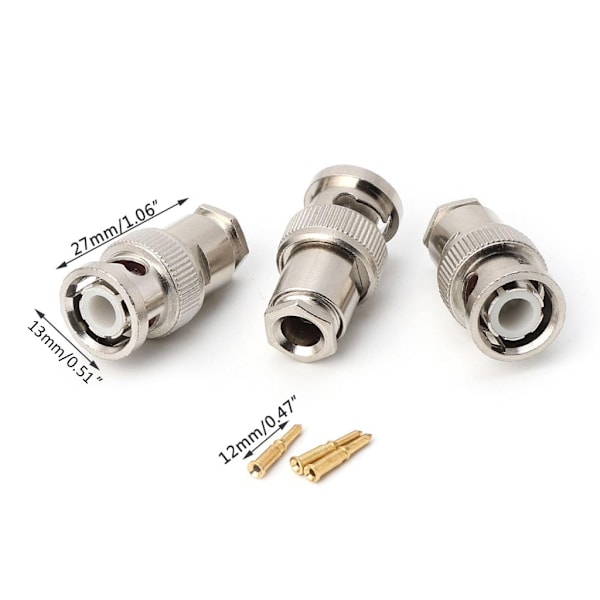 10 st RG58 BNC Hanplugg för CCTV Säkerhet Koaxial Koppling Video BNC-kontakt