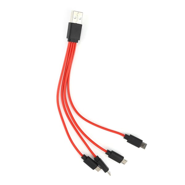 Micro USB Splitterkabel Multi Ladekabel 4 i 1 Micro USB Laderkabel Adapter Data Synkronisering Ladekabel for Telefon