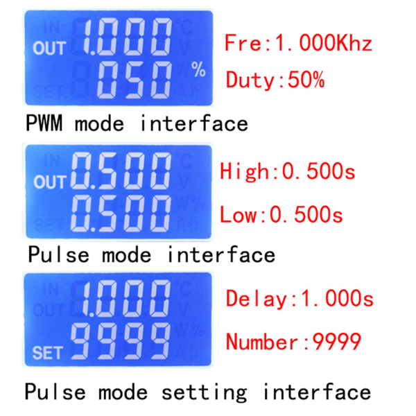 ZK-PP1K Dual Mode LCD PWM-signalgenerator Högprecisionsdetektering Hållbar