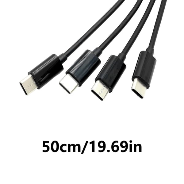 USB til Type C Opladerkabel Ledning Han til 4 Han Stikledning til Smartphones White
