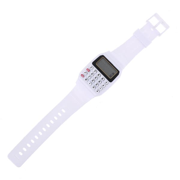 Fad Barn Silikon Datum Multifunktionell Elektronisk Kalkylator Armbandsur för Barn Black