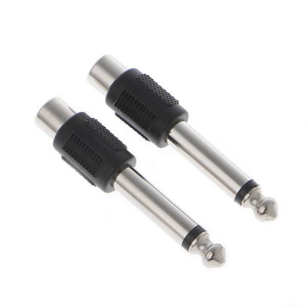 10 stk. RCA hunstik til 6,35 mm 1/4\" han mono stik o-adapterstik