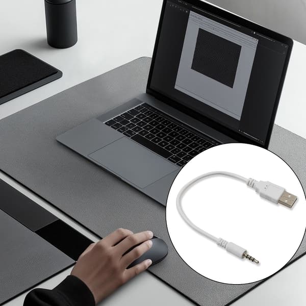 USB til 3,5 mm hanlydkabel med dobbelt opladningskapacitet, multifunktionel, 20 cm