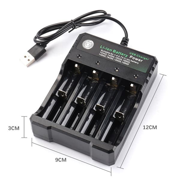 18650 Batteriladeadapter 4-roms batteriladeadapter for oppladbare batterier 10440