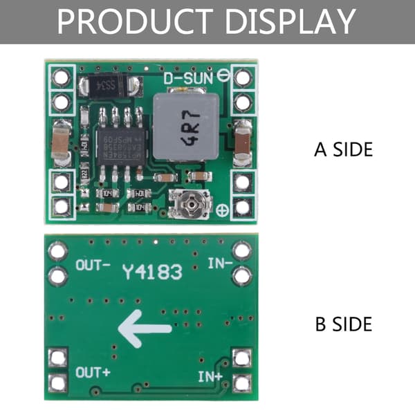 MP1584 Justerbar 3A DC-DC-omformer Spenningsregulator Nedtrappingsmodul 1 stk Ny