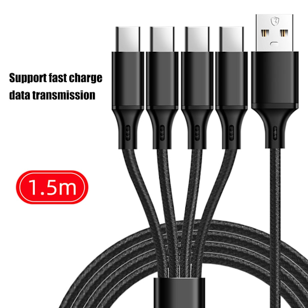 4-Portars Laptops Surfplattor 4 i 1 Typ C Laddningssladd Adaptrar USB till USB C Splitter