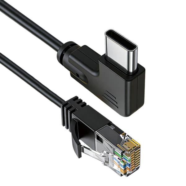 Bærbar USB C til RJ45 LAN-adapter, Type C til RJ45 Ethernet-kabel for bærbar datamaskin, umiddelbar internettilgang 1.5m - Elbow typec