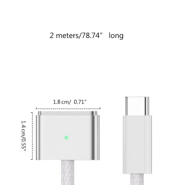 USB-C till Magnetisk 3-kabel för MacBook Pro 2021 M1 Pro & Max Chip 14\" 16\", MacBook Air 2022 M2, MacBook Pro 2023 M2 Pro