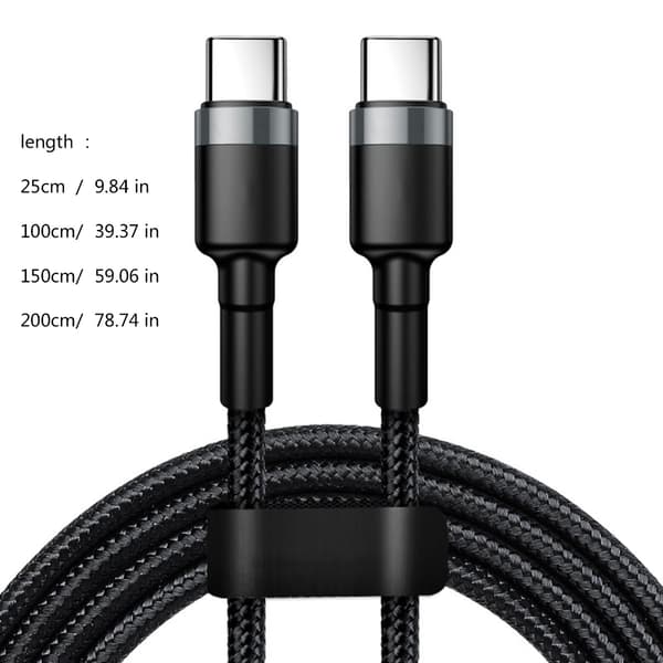 120W 10A Typ C till Typ C Snabbladdningskabel för Typ C-enheter Dataöverföring null - Silver 2 meters