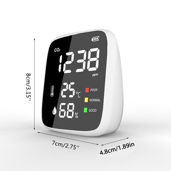 CO2-mätare Testare Inomhusluftkvalitet 400-5000ppm Digital Koldioxid Temperatur Luftfuktighet NDIR Sensor