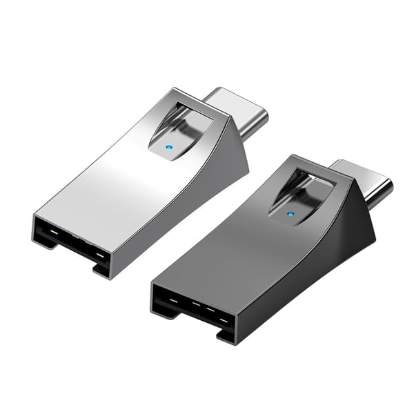 Snabb Hastighet Legering Typ C USB A Kortläsare Stöder TF Microed Kort upp till 2TB Silver