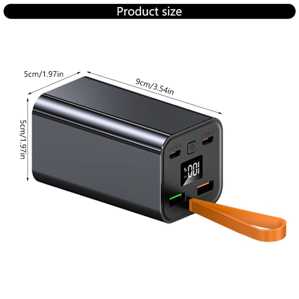 20000mAh Powerbank med 22.5W Snabbladdning USB C Utgångsport & Ingångsport LED Blue