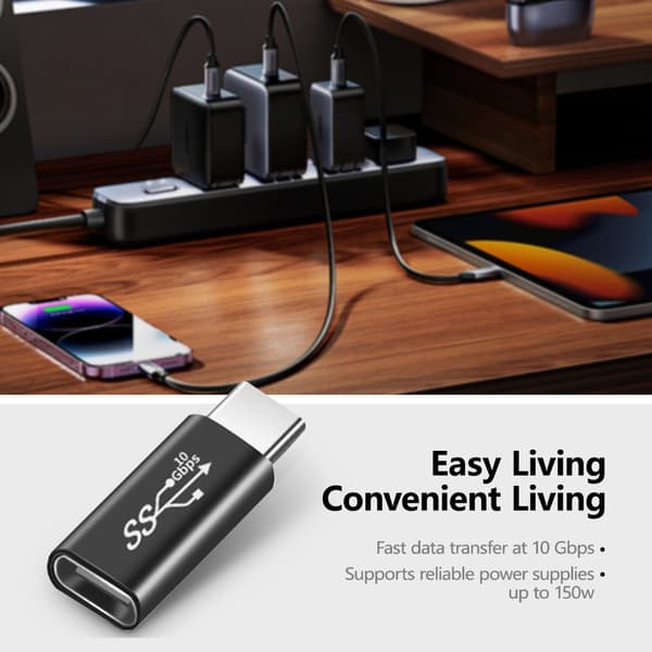 USB C Forlængere Adaptere Super Hurtig Opladning & Op til 10 Gbps Dataoverførsel null - C