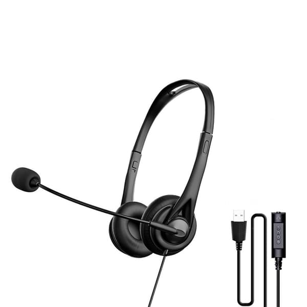 USB 3.5mm Headset Støyreduserende USB-hodetelefoner med mikrofon for datamaskin null - 3.5mm plus USB