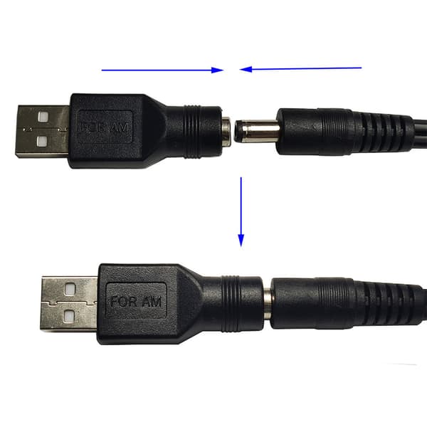 Sikkerhets-USB til DC-adapter USB 2.0 A Hann til DC 5.5x2.1mm for DC Rask Overføring