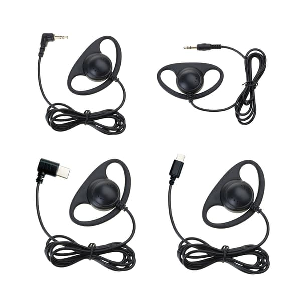USB C/3,5 mm enkelt sidet ørekrog høretelefon 32Ohm til guidesystemer telefon tablet null - 3.5 elbow