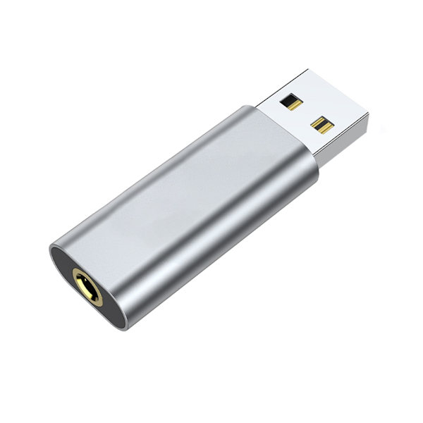 Bærbar USB-lydadapter USB til 3,5 mm jack-lydadapter til computerbærbar
