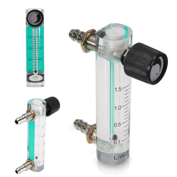 Gasregulator LZB-6M Flödesmätare 0-1,5 LPM Flödesmätare med kontroll för ventil för syre/luft/gas Enkel att använda för sjukhus