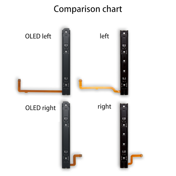 2-pack Ersättningsräls för vänster och höger glid för Switch OLED med flexkabel