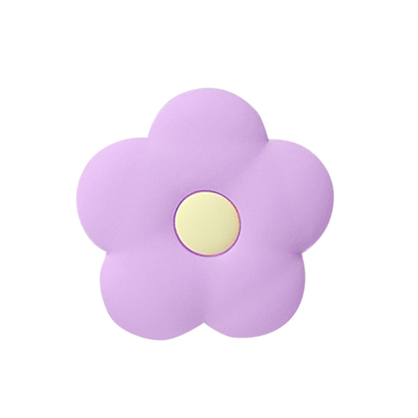 Hopfällbar Lazy Simple Silikon Liten Blomma Telefon Ring Stativ Mobil Stativ Purple