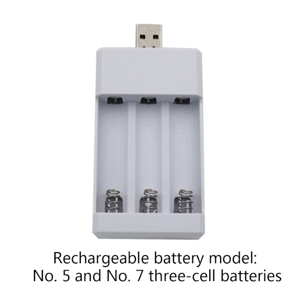 Universal USB-utgångs Batteriladdare 3-slotsadapter för AA AAA Batterier