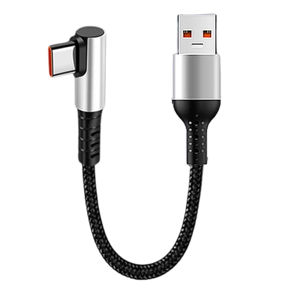 Rask Ladekabel Nylon USB til Type C 6A Hurtig Dataoverføring for Nettbrett 0.25m single elbow