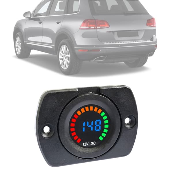 Høysynlig bilspenningsmonitor med fargedisplay for 12V til 24V systemer null - Concave 