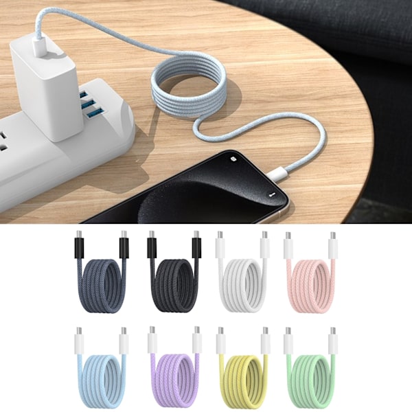 Magnetisk USB C till USB C Kabel 60/100W 25cm USB C Laddningskabel Snabbladdningskabel Yellow
