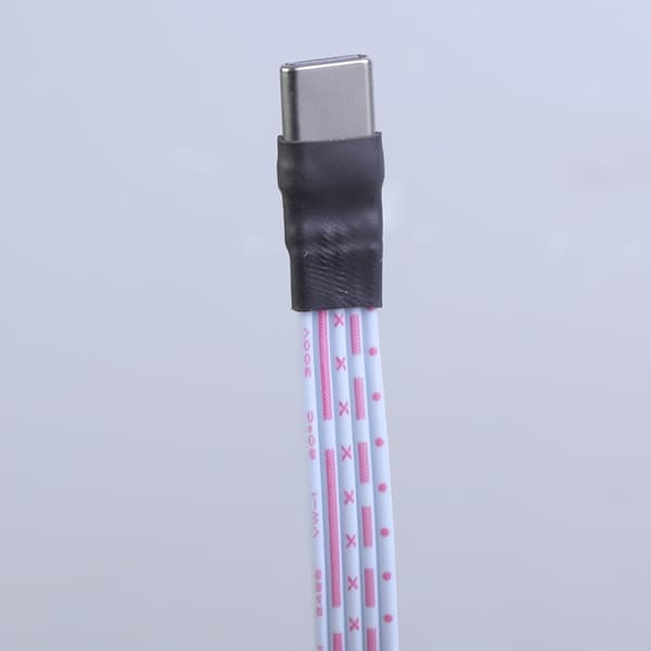 Typ C Platt Kabel Typ C Hane till Hane 2A Laddning Dataförlängning Silikonkabel 0.5m