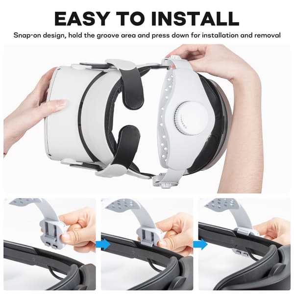 Stropper-Hovedbånd Forbedrer Støtte og Reducerer Hovedtryk for 4 Ultra VR White
