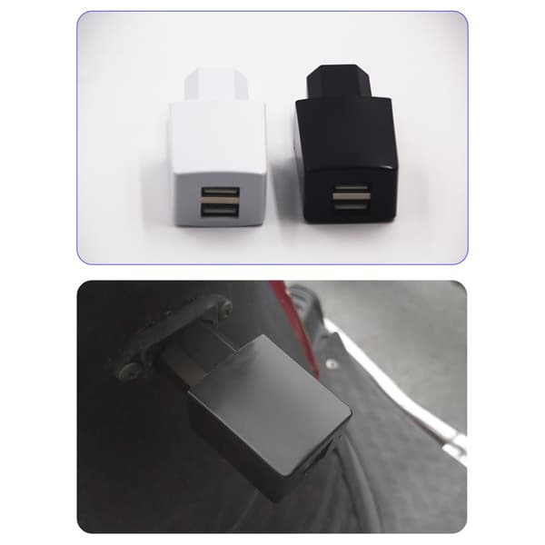 Høyeffektiv 5V USB-ladeadapter USB-ladeenhet for 36V 72V sykkel Black - Single USB