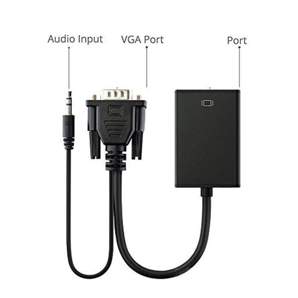 VGA til Konvertere Lyd Video Kabel Adapter VGA Input HDMI-kompatibel Output til Laptop null - Audio integrated