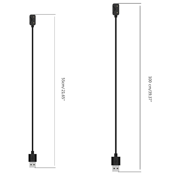 Snabb Laddningskabel ABS USB-sladd Armbands Laddningssladd Lämplig för Fit 3 Black 100cm