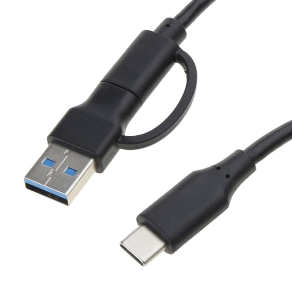 2 i 1 USB-A / C til USB-C-kabel til QC PD hurtigopladning datasynkronisering 10 Gbps til mobiltelefon