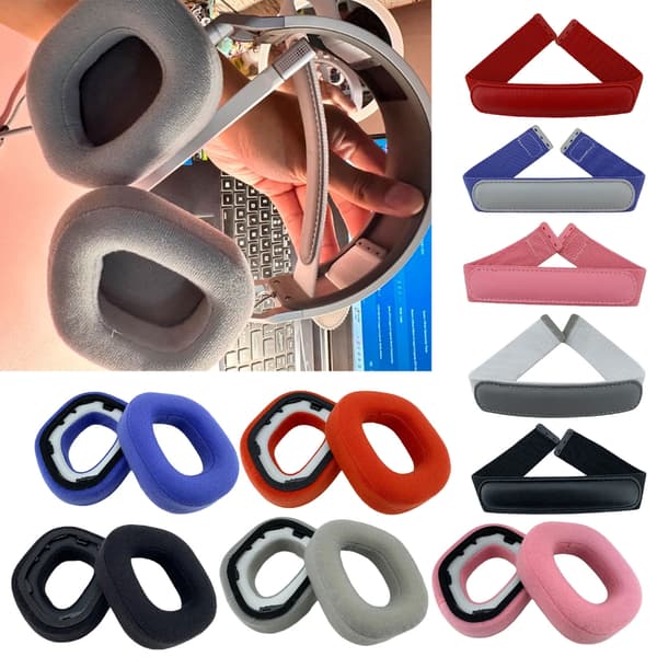 Brusreducerande hörlurskuddar optimerade för HS80 HS80-headset Pink Headband