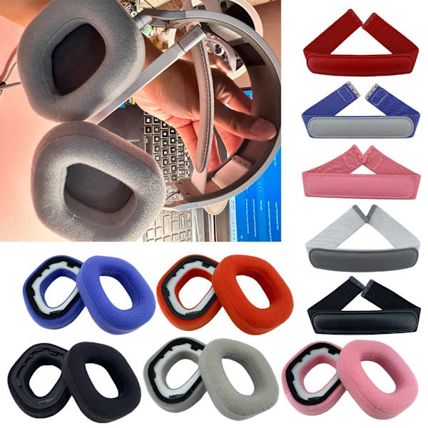 Støyreduserende hodetelefonputer optimalisert for HS80 HS80-headset Pink Headband