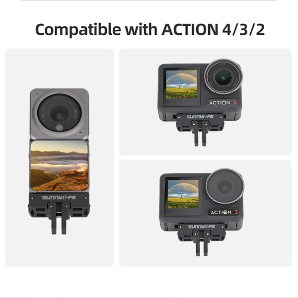 Magnetisk Snabbkoppling Adapter för Action 4/3/2 Actionkamera Förlängning