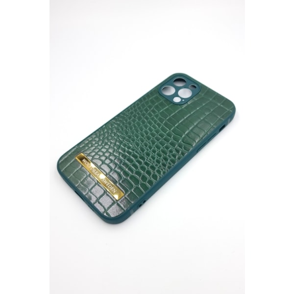 CROCO GREEN-Grön mobilskal med mobilhållare till Iphone 12PROMAX grön